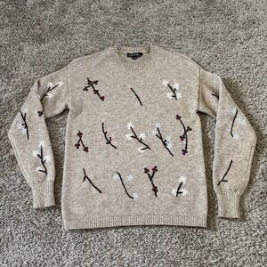 Charlie B Sweater Womens Extra Small XS Multicolor Floral Knit Pullover Soft